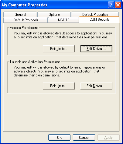 spravochnaya_informaciya_konfigurirovanie_microsoft_dcom_dlya_raboty_s_udalennym_opc_serverom_nastrojka_dcom_dlya_windows_xp_ustanovka_parametrov_bezopasnosti_po_umolchaniyu